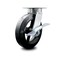 Service Caster 8 Inch Kingpinless Rubber on Steel Wheel Swivel Caster with Brake SCC-KP30S820-RSR-SLB - alternate 1